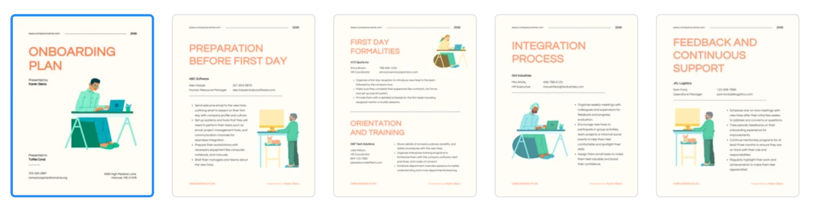 Cream Orange Onboarding Plan Template