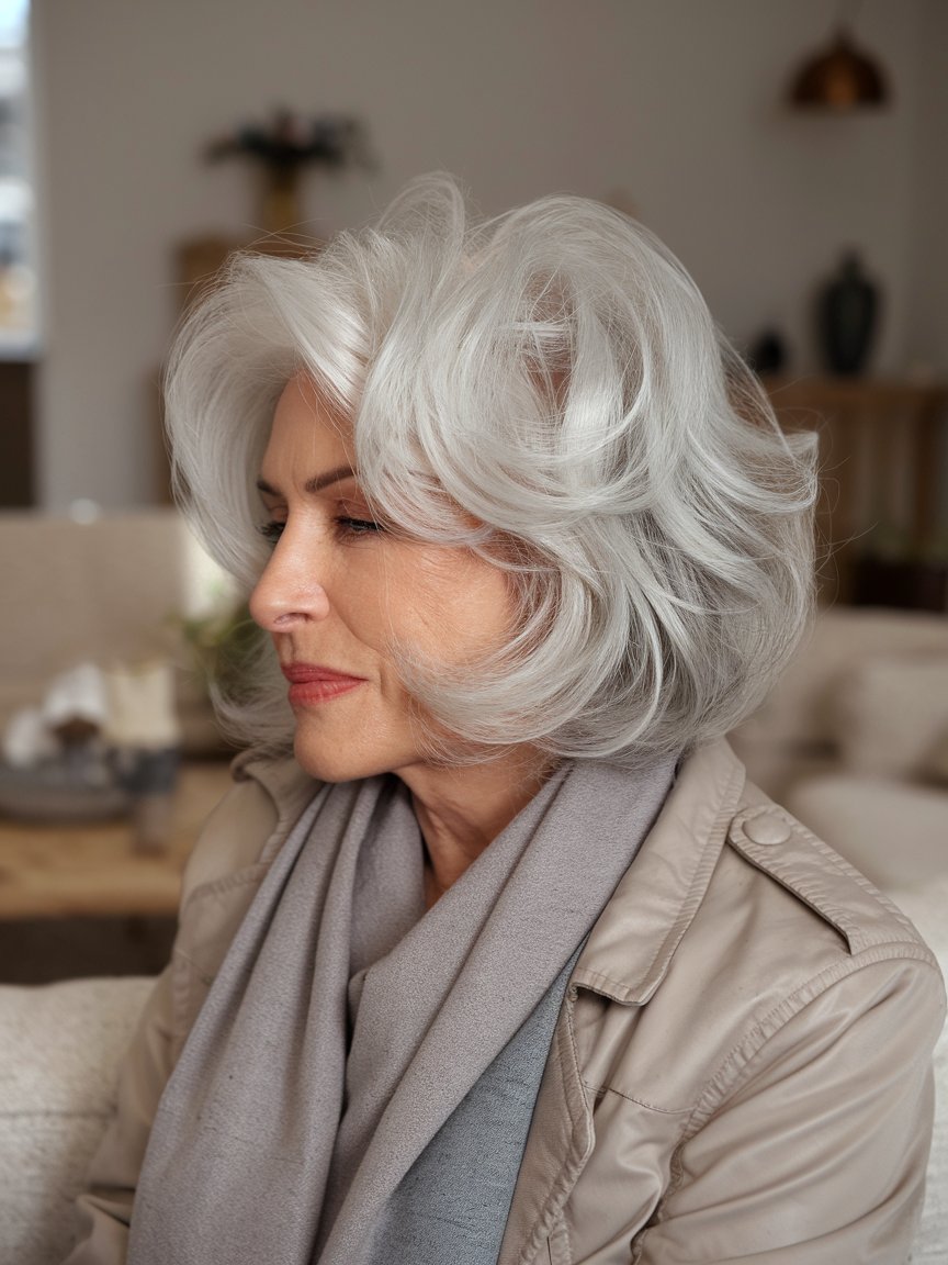 24. Voluminous Silver Lob (Long Bob)