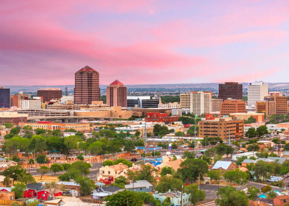 An aerial view of Albuquerque.