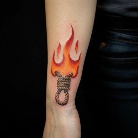 Flaming Rope Tattoo
