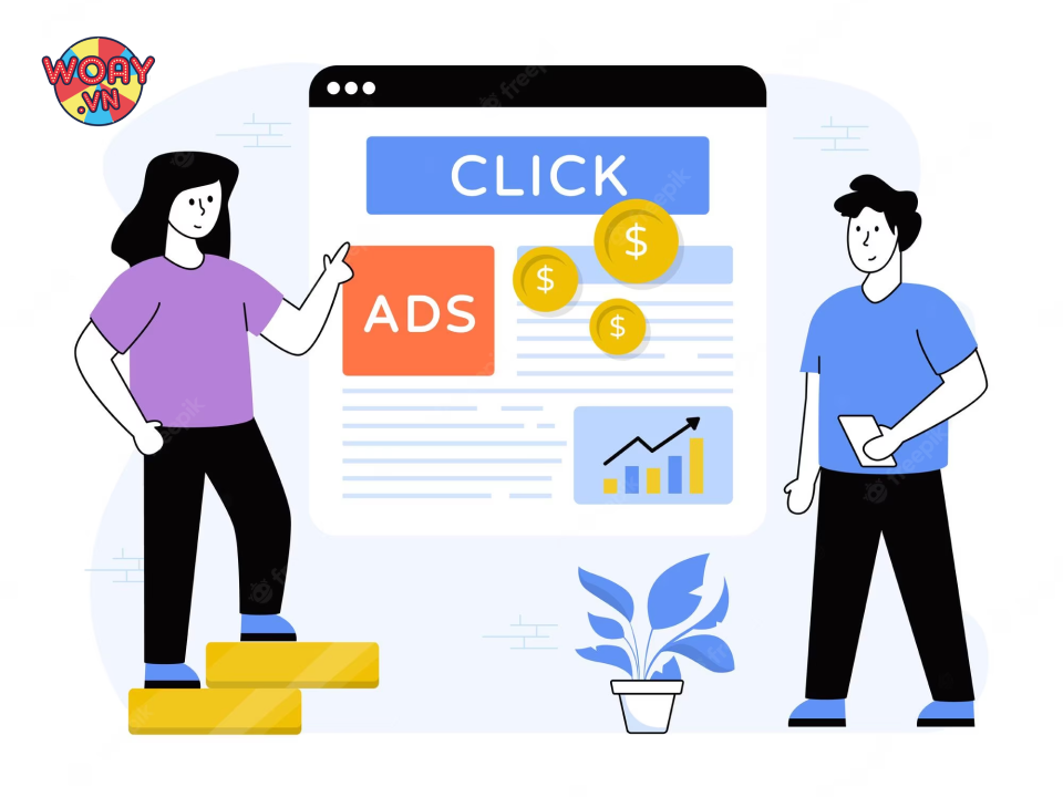 Google Ads tính phí trên lượt kích vào link website