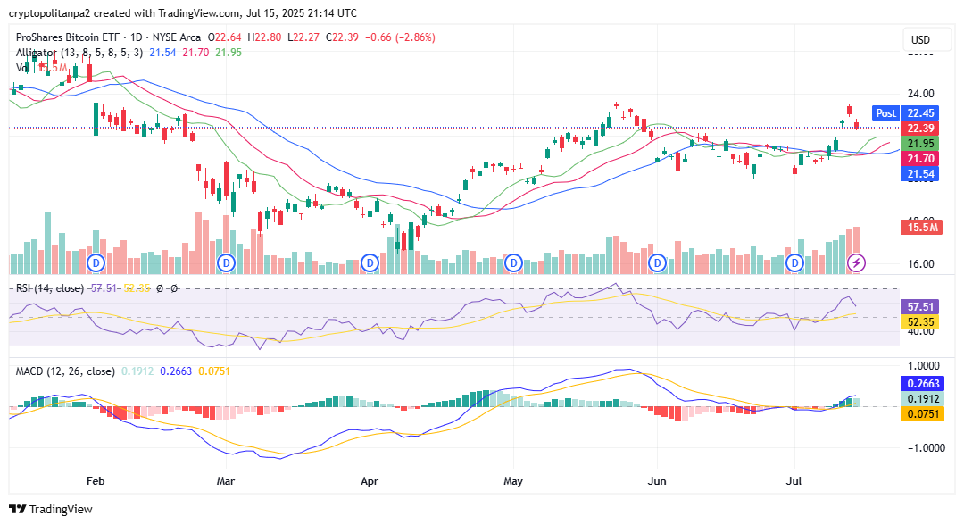 ProShares Bitcoin chart by TradingView