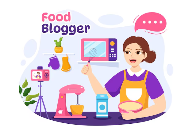 Food blogger illustration