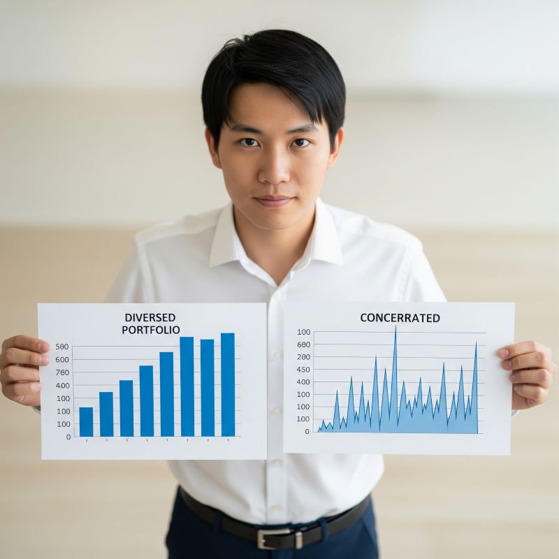 Nhà đầu tư quan sát so sánh hiệu suất danh mục đa dạng và tập trung