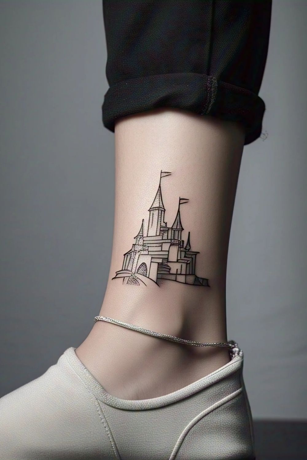 Minimalist Castle Tattoos