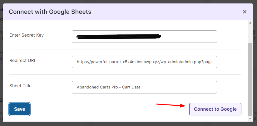 Integration with Google Sheets - Tyche Softwares Documentation