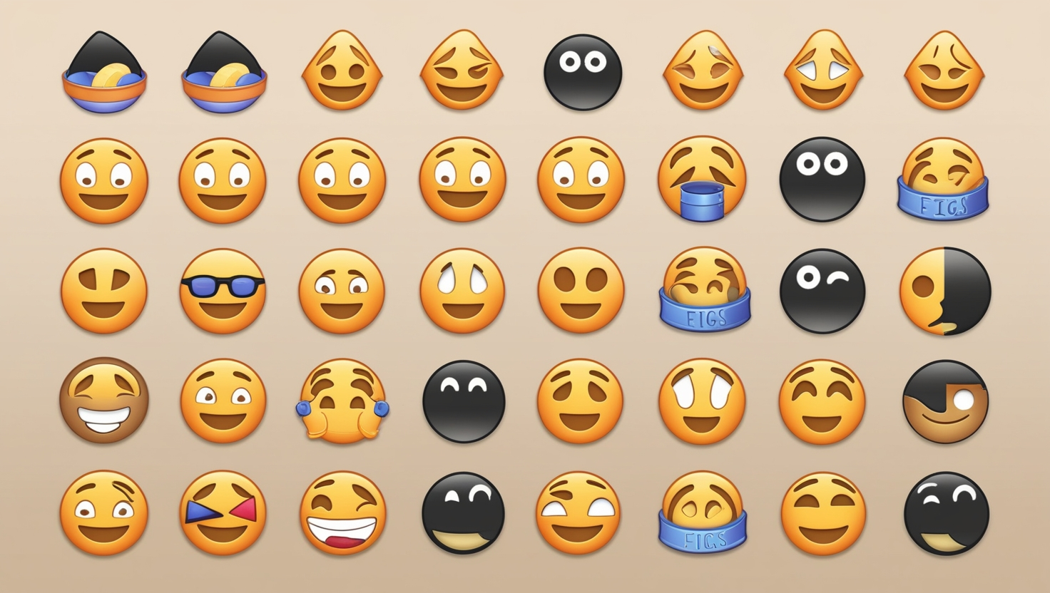 Emojis Figs Copy and Paste Black