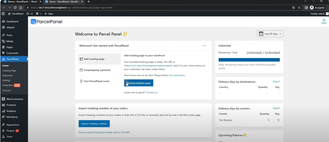 Install and Preview the Tracking Page-axiabits