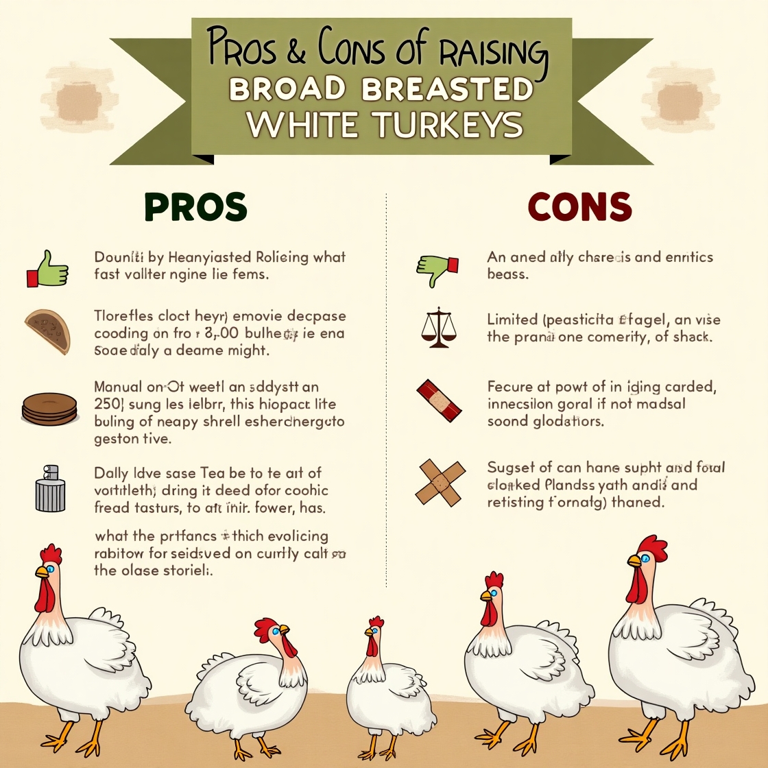 Pros & Cons of Raising Broad Breasted White Turkeys