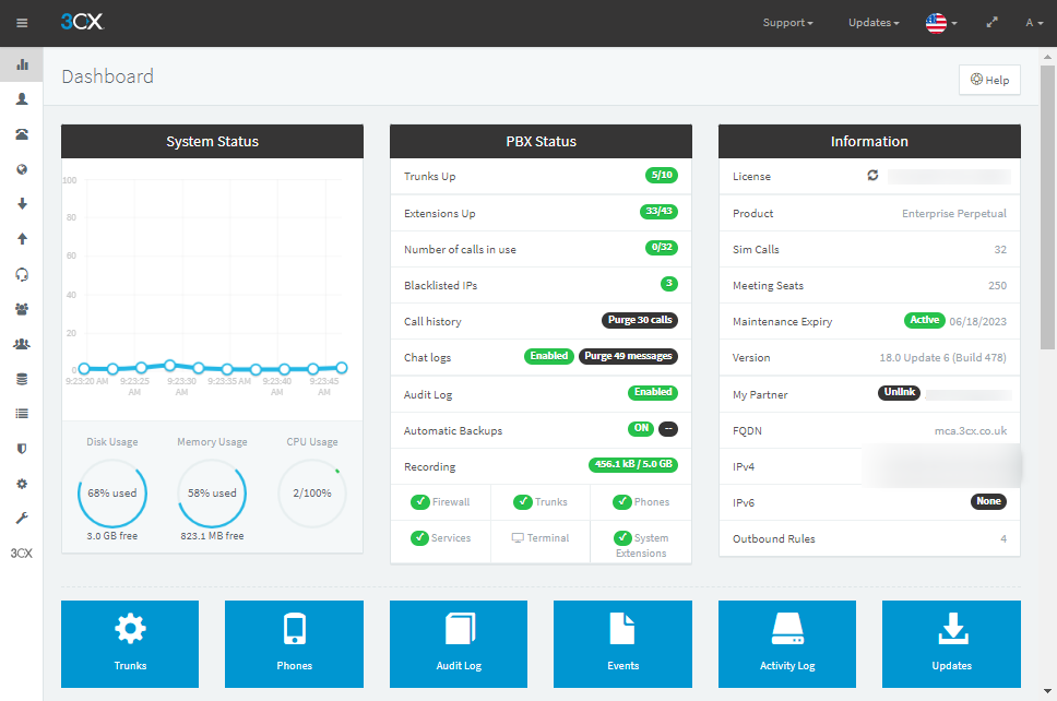 Advanced features for dedicated 3CX systems | Admin Guide