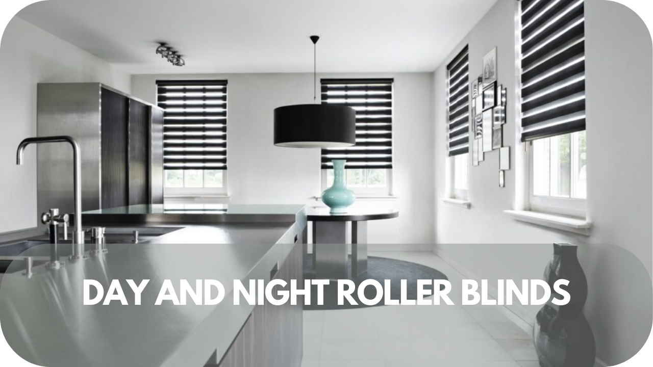 Day and night roller blinds for versatile light control and privacy.