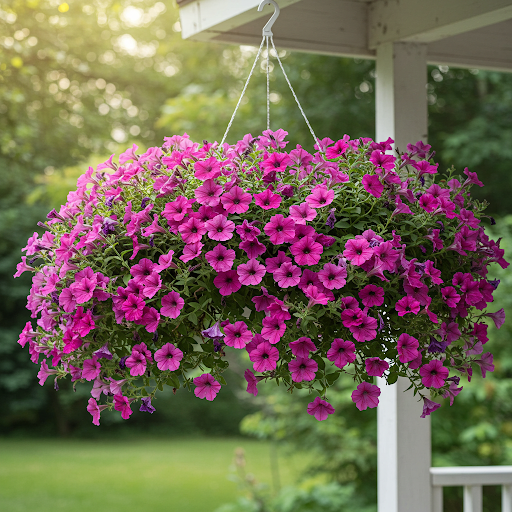 Valentine's Day Hanging Baskets with Cascading Flowers