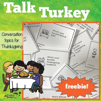 speech freebie activity for thanksgiving