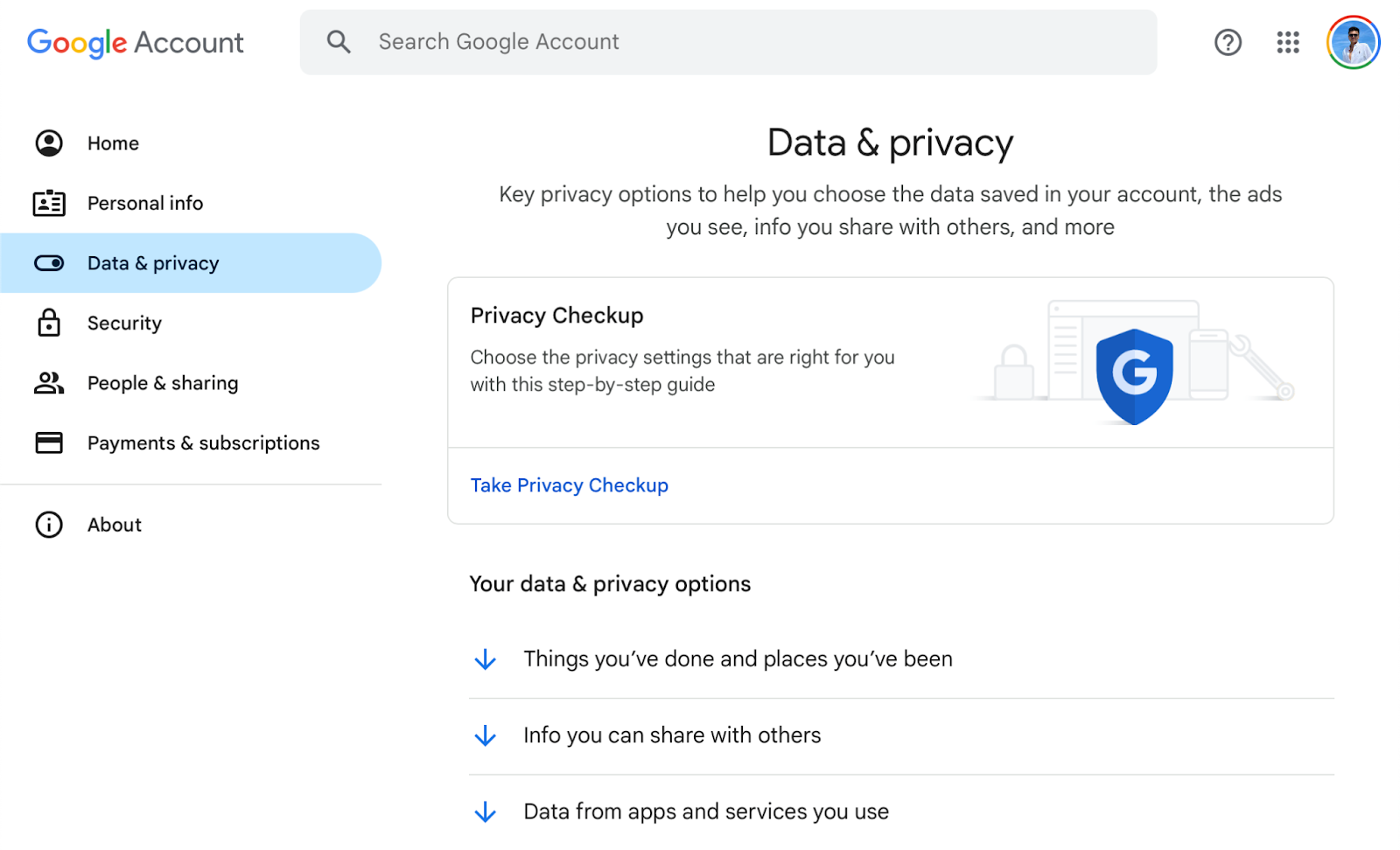  Google Account Settings]