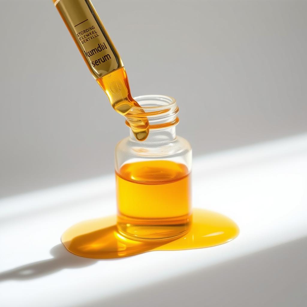 Dropper with Kumkumadi Serum showing lightweight texture