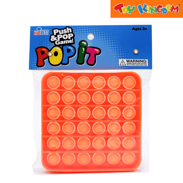 ush and Pop Game Square Orange Fidget Toy