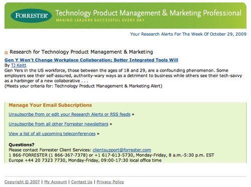 Newsletter Forrester