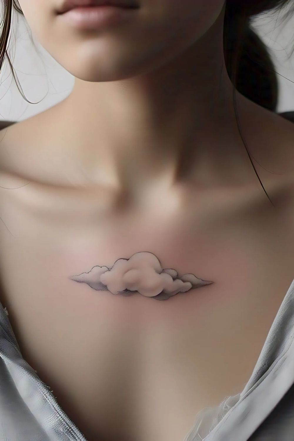 Small Cloud Tattoo Chest