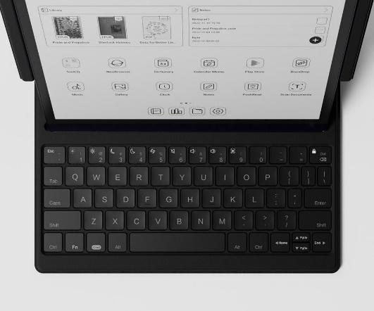 A black computer with a keyboardDescription automatically generated