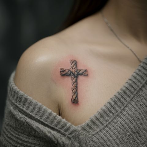 Rope Cross Tattoo