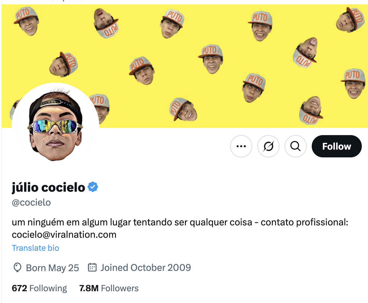 Screenshot of Cocielo's X profile