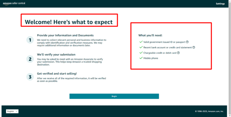 amazon seller central verification details