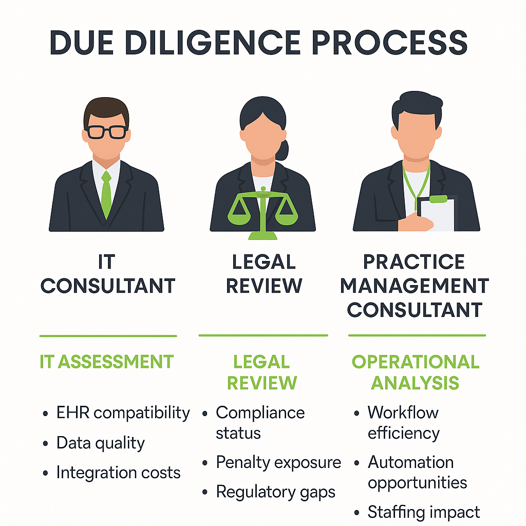 The due diligence process, IT, Legal and Practice Management for Healthcare Interoperability Standards in 2025
