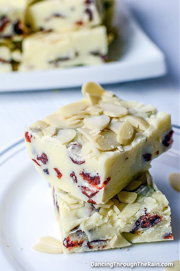 White Chocolate Cranberry Fudge