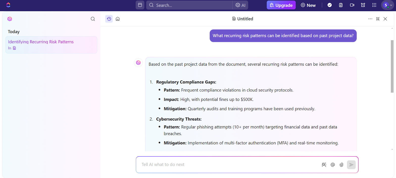 Simulate potential risks, compliance and mitigation techniques with  Brain