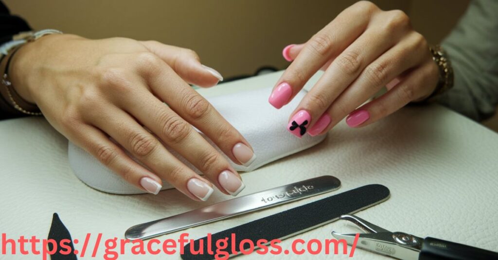 Square-Shaped French Nails