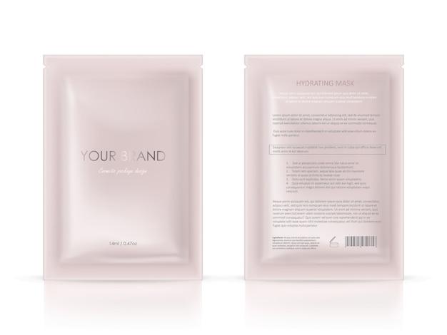 Blank package, disposable foil sachet for facial mask or shampoo