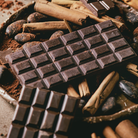 dark chocolate snack in office