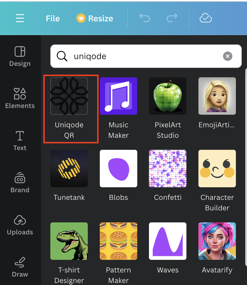 Step 1: Creating Dynamic QR by integrating Canva with Uniqode