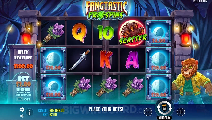 Fangtasic Freespins gameplay.