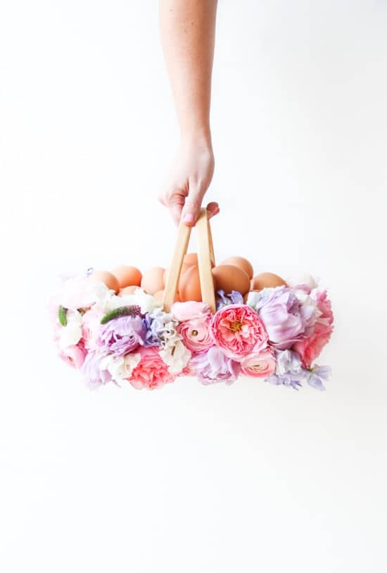 Easter Basket with Fresh Flowers