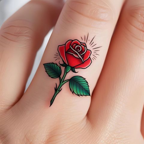 Single Rose Tattoo