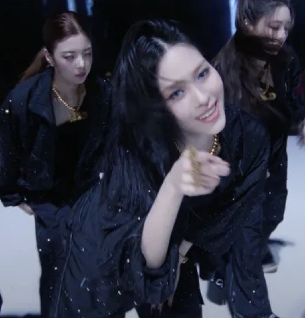 A picture of ITZY Ryujin  on stage dancing