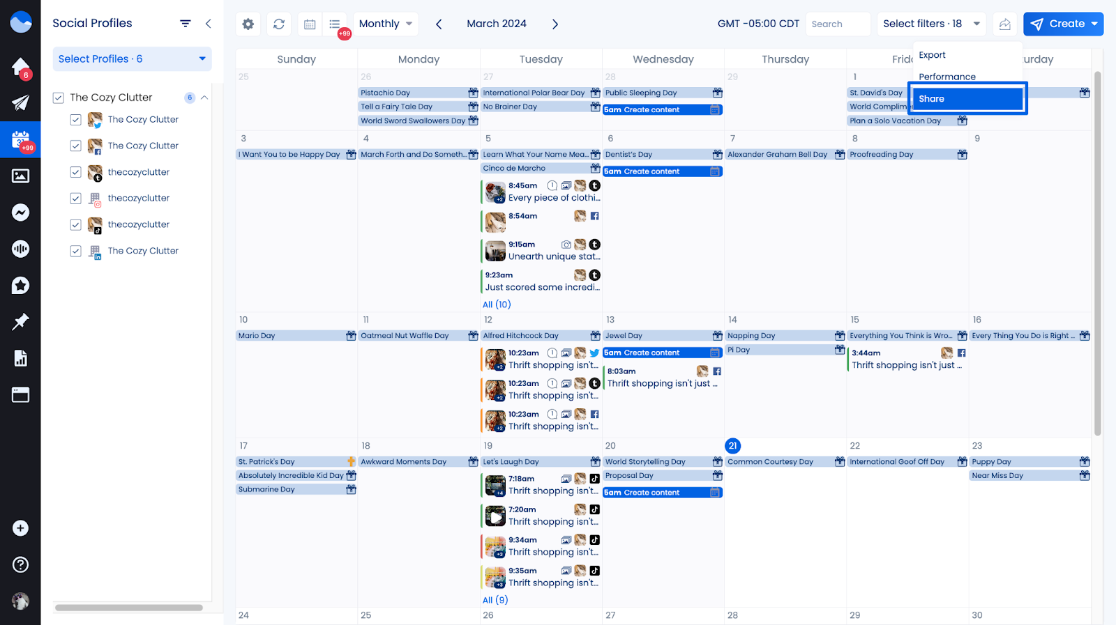 Vista Social Content Calendar: Social Media Content Ideas
