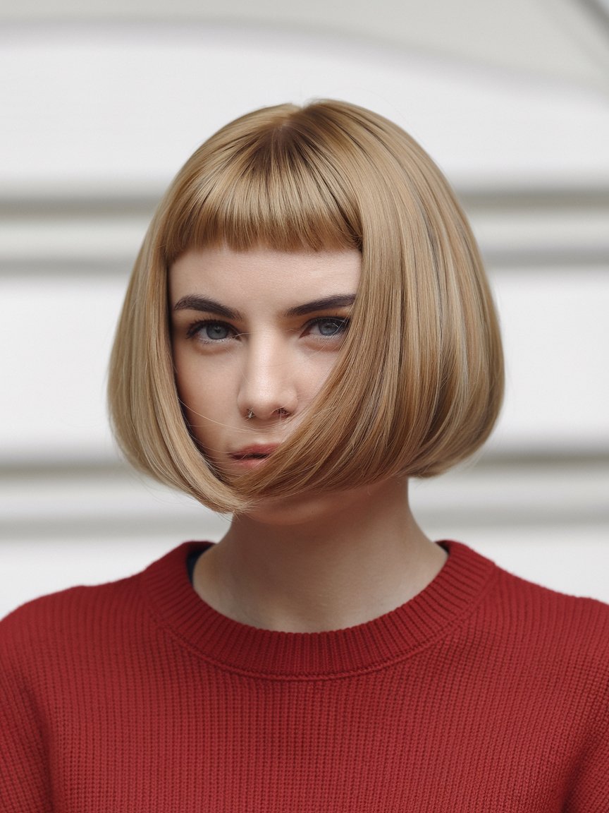 3. Blunt Bob with Blunt Bangs