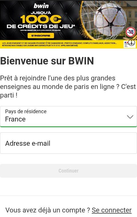 Bwin Ouverture de compte