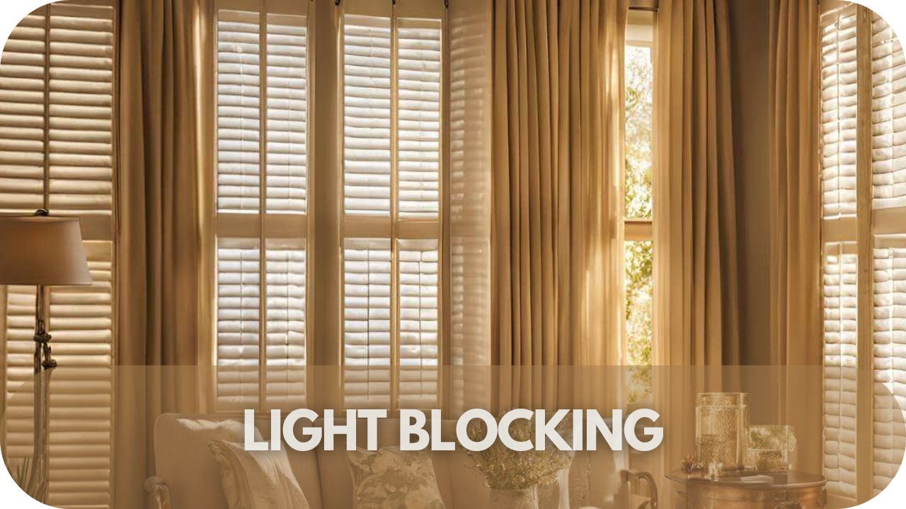 Curtains and blinds for light blocking