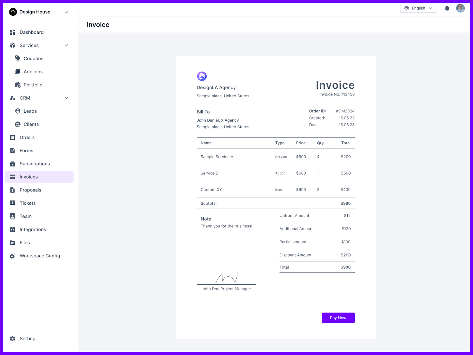 Agency Handy Invoice