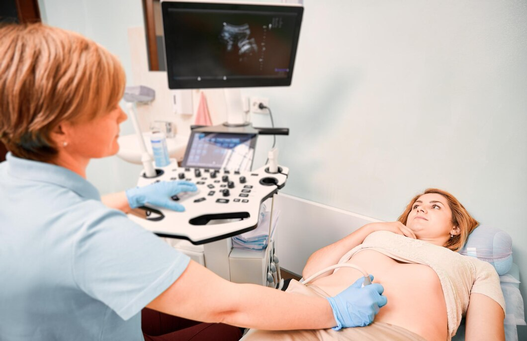 women undergoing ultrasound