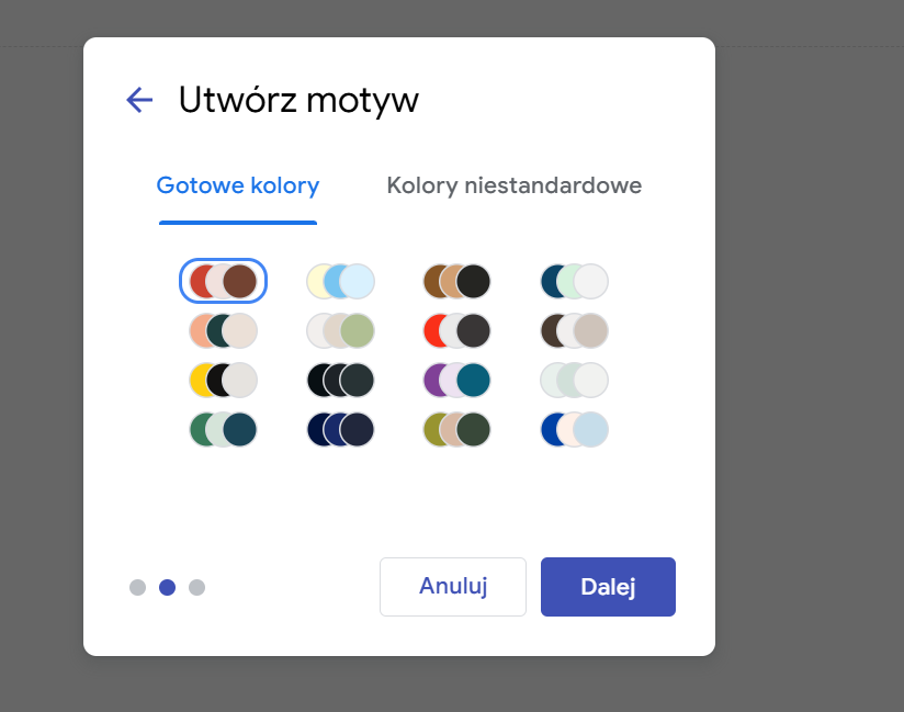 Tworzenie witryny z Google Sites. Kolorystyka