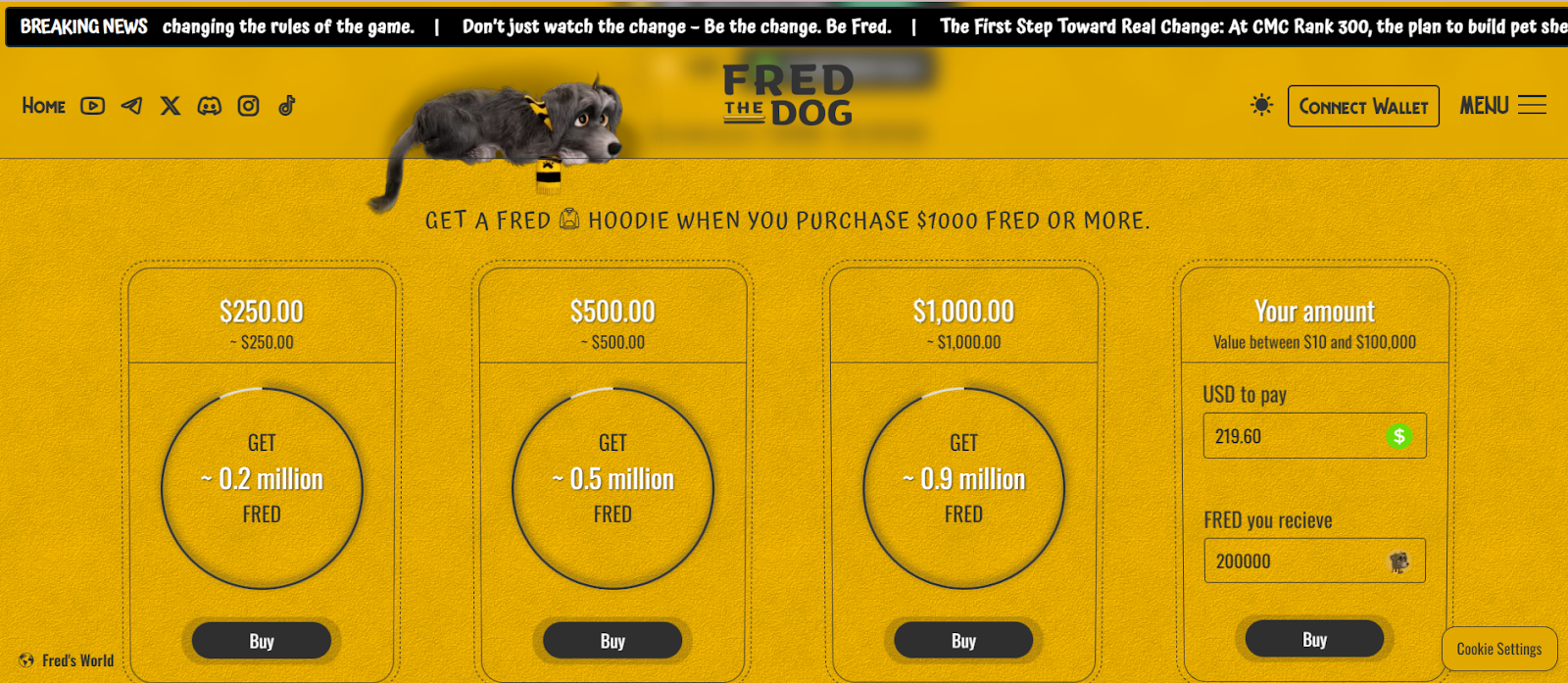 fred the dog presale