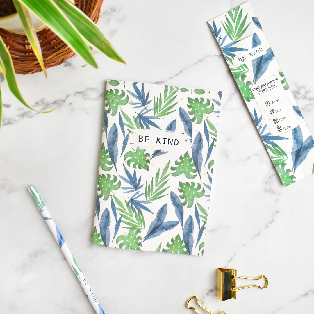 Purple and Pure - Tropical Plantable Seed Notebook and Pencil Set