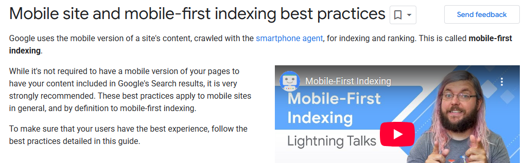 Mobile-first indexing for better ranking.