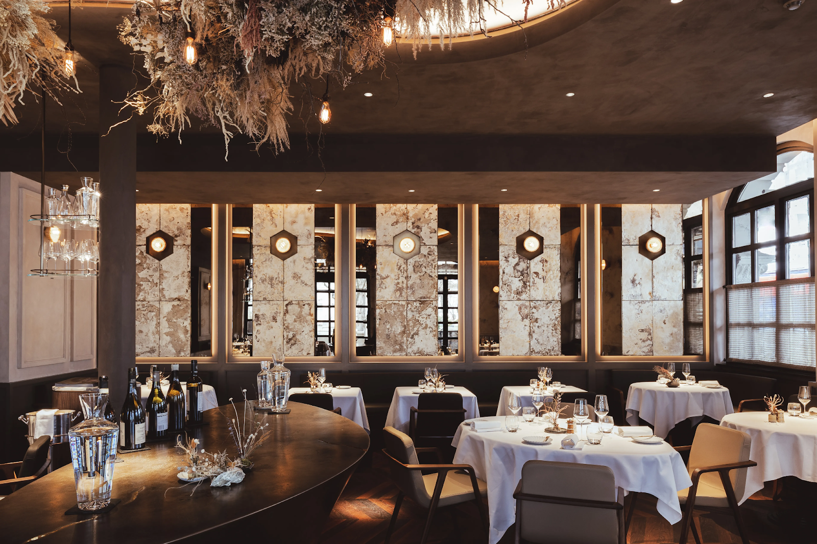 Interior of the Ledbury restaurant