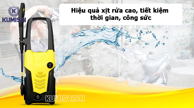 Khả năng xịt rửa mạnh mẽ, tiết kiệm thời gian