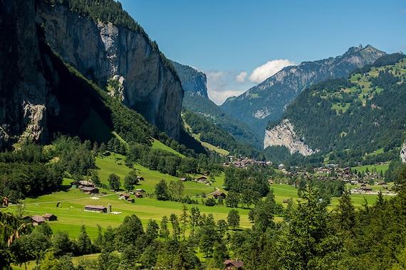 Swiss Landscape, Lauterbrunnen Mountain Valley, Staubbach Falls, Swiss  Alps, European Travel, Switzerland Photography, Fine Art Photo Print - Etsy